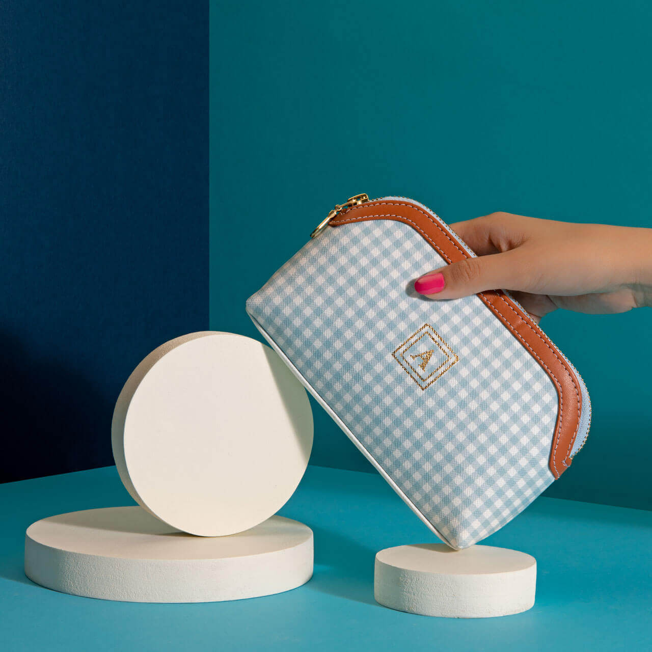 Blue Mini Oval Pouch