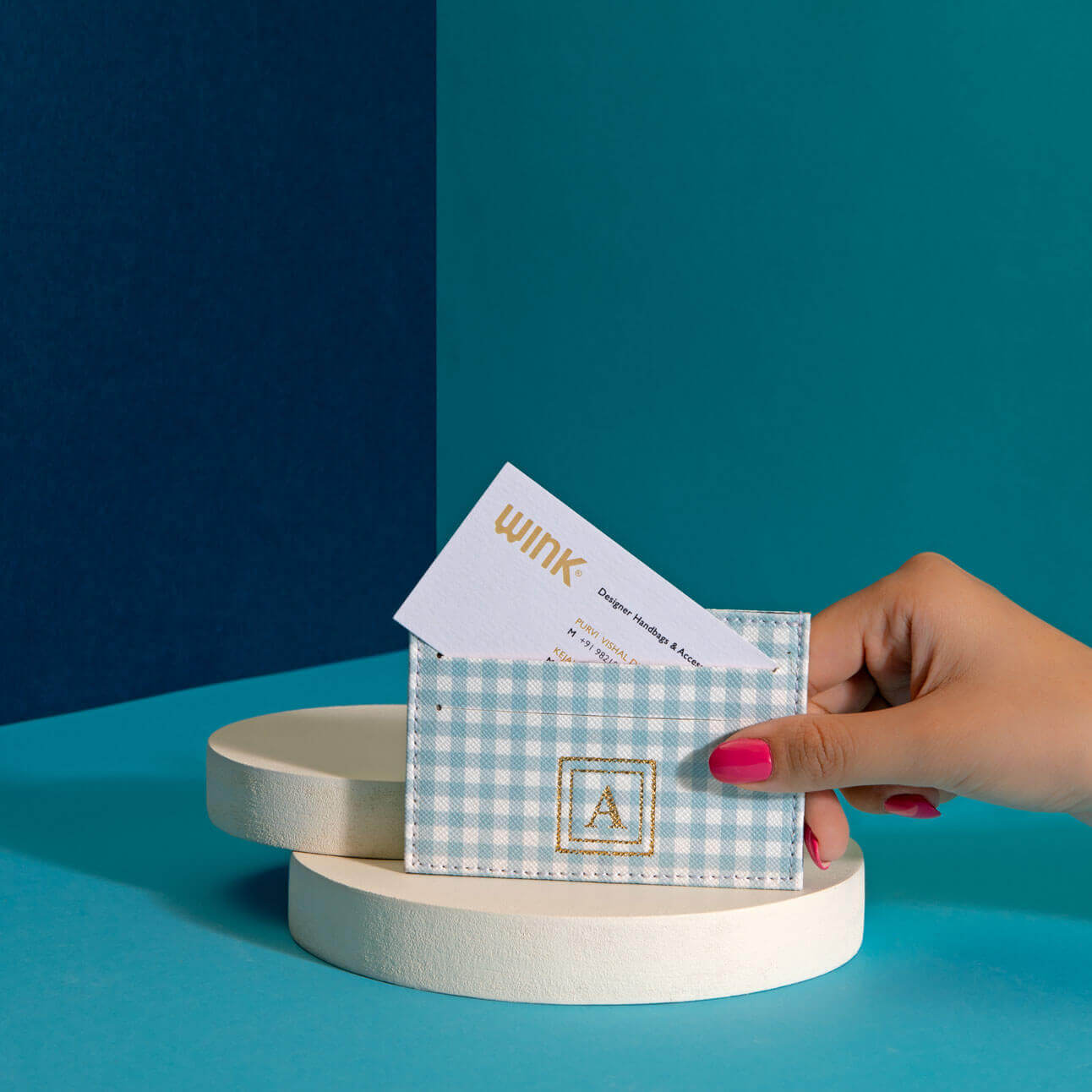 Pattern Of Joy Blue Card Holder