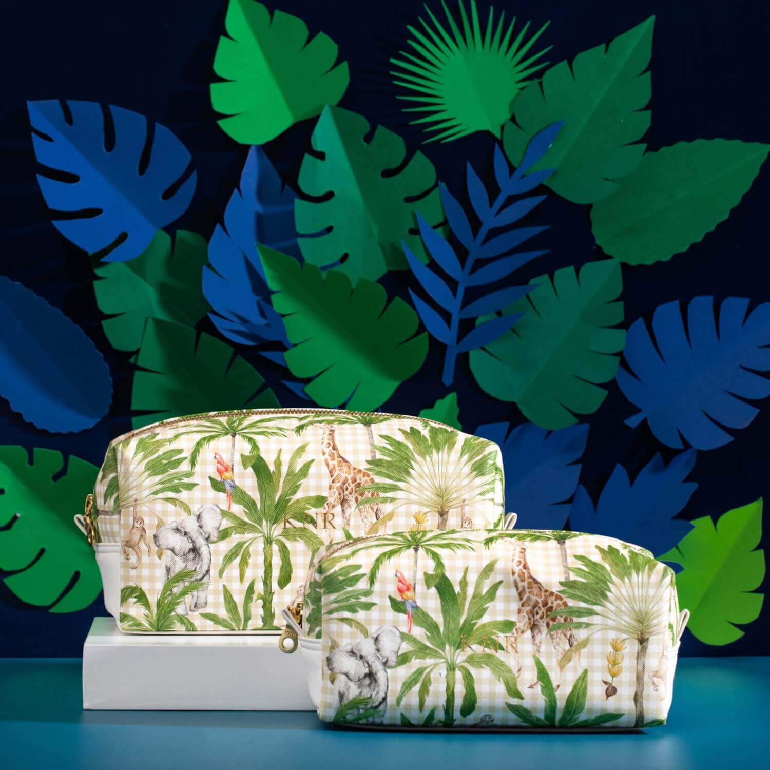 Endless Safari Rectangular Toiletry Pouches - Set Of 2